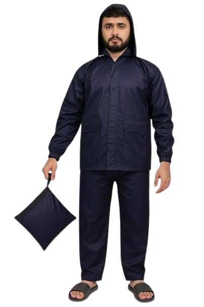 vellon Men's Waterproof Raincoat Set with Hood & Carrying Pouch – Lightweight & Durable Monsoon Wear (Jacket + Pant,S)-picture-10