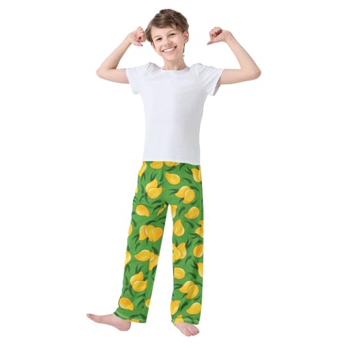 Mango Trees Boys Long Pants Soft Trousers Elastic Waist Kids Lounge Bottoms with Pockets S-XL2