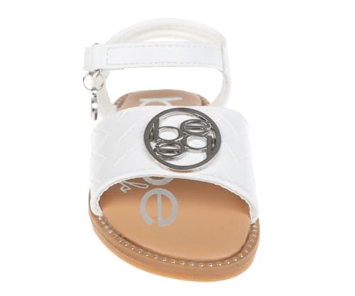 Image of bebe Girls' Sandals - Trendy Flat Designs with Rhinestones, Puffy Straps, Embossed Details and Charms for Toddlers /Little Kids /Big Kids