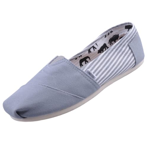 Women's Canvas Flat Shoes - Adjustable fit - Comfortable