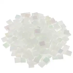 LOSA 250 Pieces Vitreous Glass Mosaic Tiles for Arts DIY Crafts Bright White