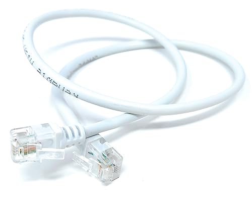 DRUT 50cm RJ11 to RJ11 ADSL 2 High Speed Broadband Modem Telephone Cable Transmits Data Up to 100 Mbits/sec
