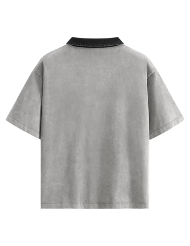 Aelfric Eden Mens Oversized Washed Polo T Shirts Heavyweight Vintage Cotton Tees Short Sleeve Tops Unisex2