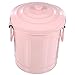 HOODANCOS Mini Pink Desktop Wastebasket Decorative Garbage Vintage Trash Metal Garbage Container Desktop Garbage Bin Flower Pot Small Trash Can for Desktop