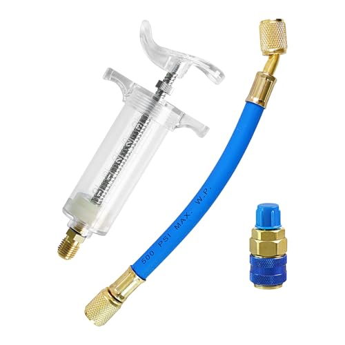 冷媒油インジェクター ? エアコン充電ツール、自動車用 AC フィラー |車のトラック RV メンテナンス システム、エアコン修理ガレージ ワークショップ サービス用の耐久性のある高圧インジェクター