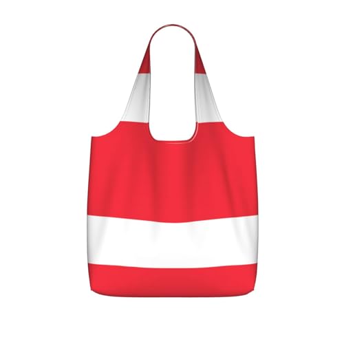 CNTDBU Bolsa de compras plegable con bandera austriaca, ligera, reutilizable, plegable, para comestibles, mochila de viaje de 25 litros con cordón para el trabajo y el gimnasio