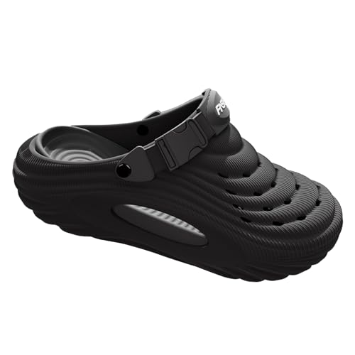 [ZVCXOE] クロッグ サンダル メンズ スリッパ 2way 歩きやすい サボサンダル クロックバンド スリッポン 滑らない 軽量 通気性 蒸れない 洞洞鞋 ビーチ 水陸両用 室内/室外履き ブラック