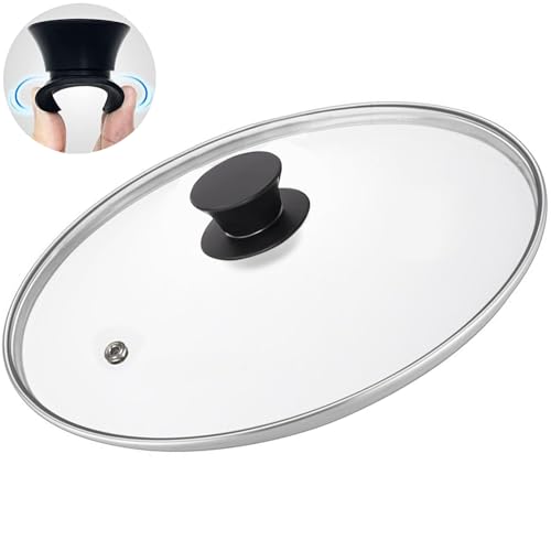 Cylvoorp Glass Lids, Replacement Tempered Clear Glass Lids with Steam Vent?Covers For pots, pans and skillets?Available in Small and Large Lid 8, 9.5, 10.25, 11, 12, and 12.5 Inch