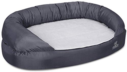 Knuffelwuff Orthopädisches Hundebett Jessy aus Nylongewebe S 73 x 50cm Grau