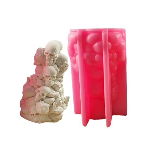 Moule silicone crâne Halloween haute précision pour bougie et résine - 7