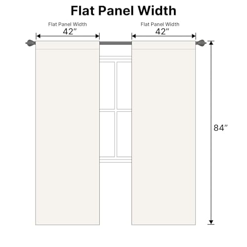Image of H.VERSAILTEX Light Reducing Curtains Thermal Insulated Window Treatment Panels Room Darkening Privacy Assured Drapes for Living Room Back Tab /Rod Pocket Bedroom Drapes 2 Panels, Ivory - 42 x 84 Inch