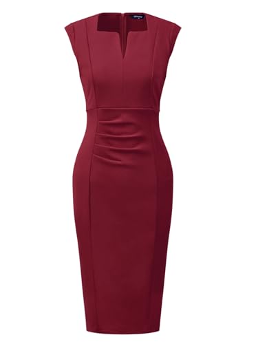 Image of Allegra K Women's Sheath Dress Pencil Work Sleeveless Professional Office Dresses