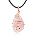 Collier Femme Pierre Naturelle - Pierre Naturelle Améthystes Quartz Fil Wrap Cristaux Pendentif Pierre Or Rose Couleur Collier - Creative Femmes Hommes Bijoux Accessoires Mode Vacances Cadeaux,Quart