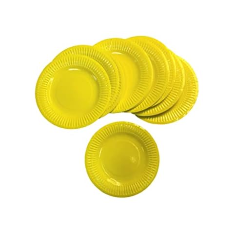Paper Plates for Crafting 18cm Diameter - Packs of 25 - Yellow Cover
