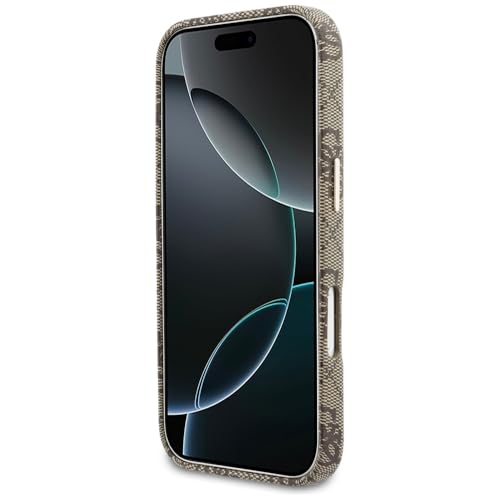 Coque iPhone 17 Pro Guess 4G Script Marron Premium Look Luxueux
