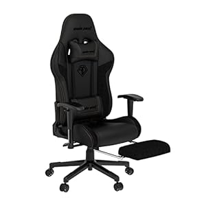 Anda Seat Jungle 2 Pro Gaming Chair with Footrest – Premium Ergonomic Office Desk Chairs Leather with Neck and Lumbar Back Support Pillow Gaming Seat – Gaming Chairs Black for Adults and Teenagers