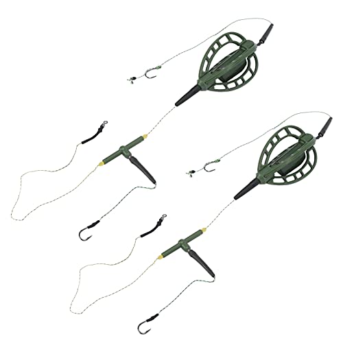 Lwuey Inline Method Feeder Rigs, 35g/48g Bait Weight J Hook Quick Sink Carp Fishing Tackle
