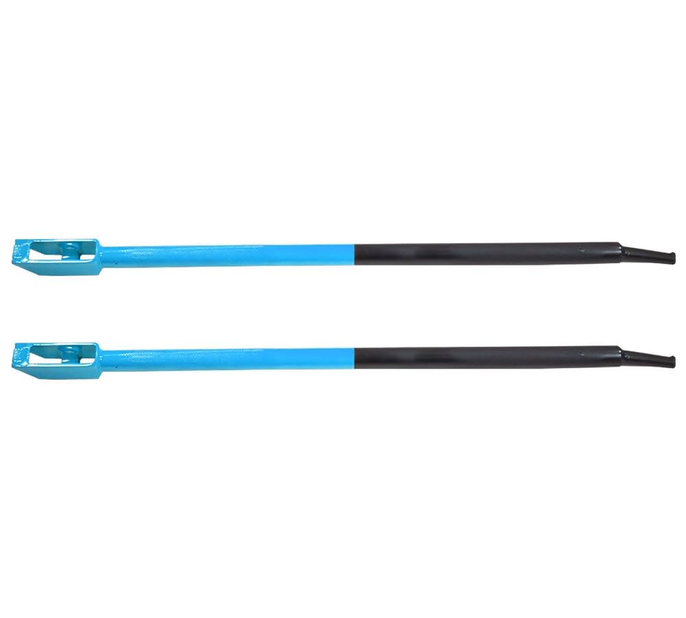 2 Pack 40" Combination Winch Bar for Flatbed Trailer - Black &amp; Blue Powder Coated Carbon-Steel Combo Winch Bar with Non-Slip Handle &amp; Square Head for Chain Lever Binders