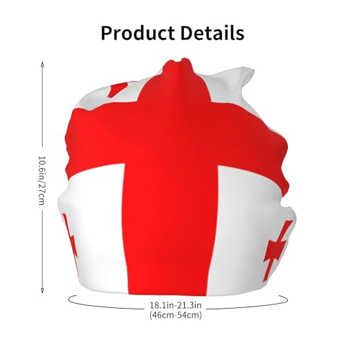 Georgian Flag Children Hip Hop Knitted Hat Kids Elastic Leisure Knit Cap Warm Sleep Beanies Black2