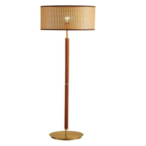 WxuuLTGJR Lámparas de pie Retro, lámpara de pie Vertical, lámparas de pie rústicas de ratán para Sala de Estar, lámpara de pie Alta de Nogal Lanp