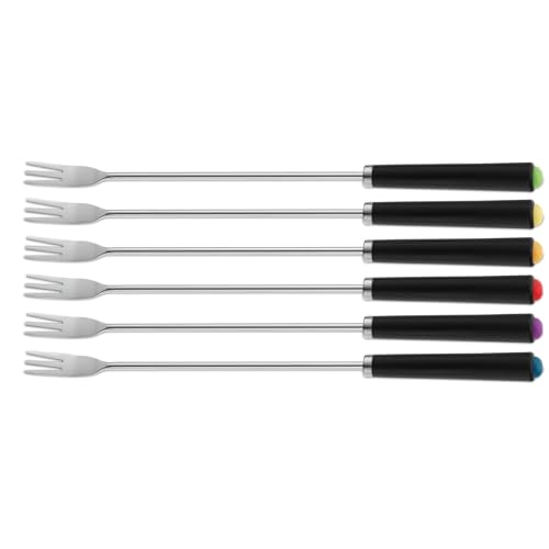 kela Set de fourchettes à fondue 6 pièces MORENA, brochettes à fondue au fromage 25 cm, fourchettes en acier inoxydable avec repères de couleur, fourchette...