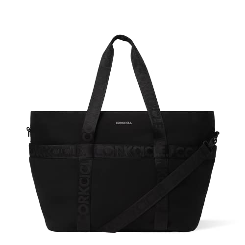 Corkcicle Estelle Tote - Insulated Large Cooler Bag - Adjustable Padded Shoulder Strap - Wraparound Exterior Pockets - Soft-Sided Beach & Picnic Bag - Multi-Use Tote - Outdoor Essentials - Black