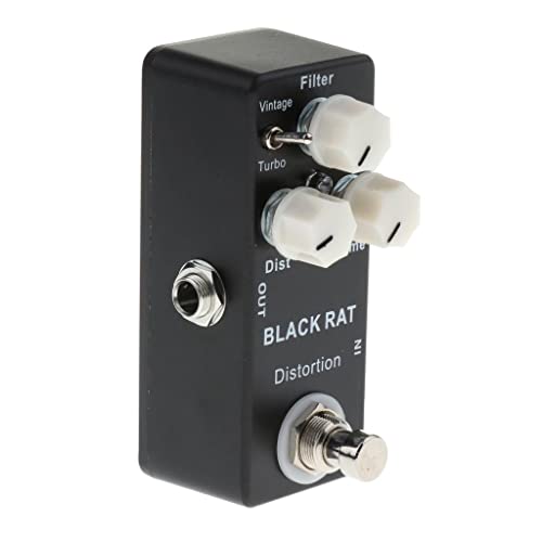 TISHITA Aluminium Black Rat Distortion Gitarreneffektpedal Anzeige