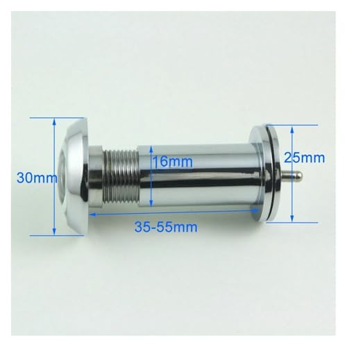 FENG GUO Silver Tone Metal 220 Degree Angle Door Viewer Peephole w Cover 35-55mm miniatura 6