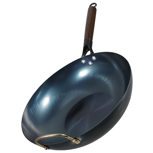 Wok de hierro Unomor con mango de madera miniatura 1