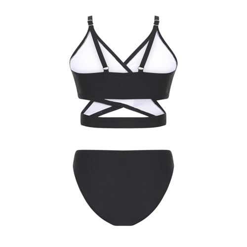 Moily Kids Girls 3 Pcs Bikini Sets Crisscross Bra Top Brief with Printed Shorts Bathing Suits4