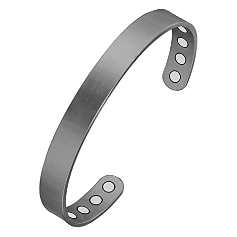 Jecanori Copper Magnetic Bracelets for Men Women,Simple Style 100% Solid Copper Brazaletes with 8pcs 3500 Guass Strong Magnets,Adjustable Cuff Bangle Gift with Jewellry Gift Box Cover