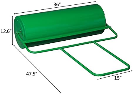 review feitao 36-Inch Push/Tow Behind Lawn Roller Filled w/ 16 Gal Water for Garden, Yard, Eliminating Turf Damage, Depositing Loose Dirt,Green