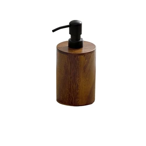Sprouor ソープディスペンサー ポンプ式 木製 詰め替えボトル ハンドソープ シャンプー ディスペンサー 手動ポンプ 200ml 400ml バスルーム キッチン 洗面台 ホテル アパート 家庭用 おしゃれ ナチュラル ウォールナット ブラック (4