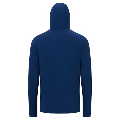 Image of Men's UPF 50+ Hoodie Shirt Long Sleeve Permanent UV Sun Protection Vented Tee Performance for Outdoor Hiking Fishing