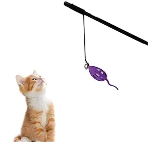 The Pets Company Cat Retractable Mouse Teaser Wand Dangler Toy, Interactive Mouse Cat Kitten Toy