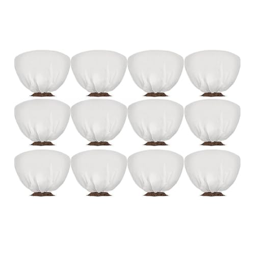 Lawnoval Plante non tissée épaisse pour couverture de protection contre le gel d'hiver – 99,8 x 60,9 cm ou 49,8 x 99,8 cm, beige/blanc, lot de 6 ou 12