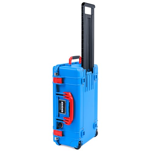Image of Electric Blue Pelican 1535 Air Carry-on Case - Comes empty - Red Handles & Latches.
