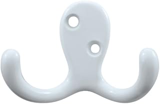 Liberty Hardware B46114Q-W-C5 Double Prong Robe Hook, White