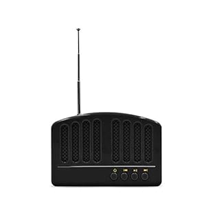 Radio Retro Vintage Bluetooth Speaker Mini Nostalgische Bluetooth Speaker Heavy Bass 3D Stereo Surround HiFi Geluidseffecten TF USB FM AUX (Color : Black)