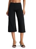 YEOREO Damen Straight Leggings 3/4 No Front Seam Low Rise Capri Leggings