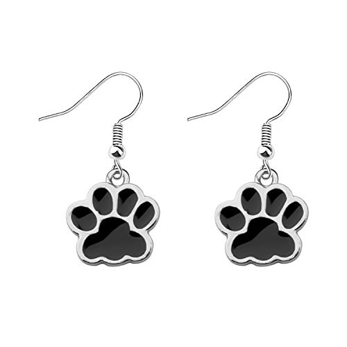 FEELMEM Dog Paw Earrings Cute Paw Print Dangle Earrings Dog Jewelry Gift for Dog Lover Dog Mom and Women Girls