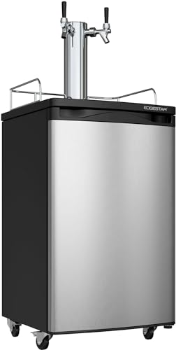EdgeStar KC2000SSTWIN Full Size Stainless Steel Dual Tap Kegerator & Draft Beer Dispenser - Stainless Steel