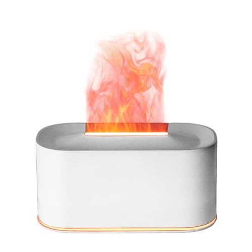 Difusor de Aroma de Llama, Equipo de aromaterapia de 220 ml con Luces de 7 Colores, aromaterapia de Niebla fría, para viajeros de Oficina, Dormitorio, Estudio, Hotel, Aula, apartamento, mesita de