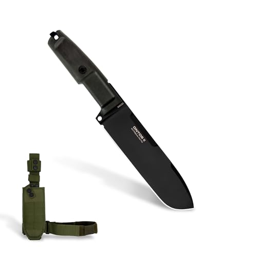 Extrema Ratio - Ontos II S600 (BLACK), Fixed Blade Knife, S600 steel blade hardened to 58 HRC, black burnished finish, paracord-wrapped handle, rear striking pommel, handcrafted in Italy
