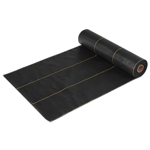 Dewitt Sunbelt Weed Barrier Fabric 3.2 oz 3 x 300 Feet Heavy-Duty Ground Cover Mat for Greenhouse Floors Garden Rows Raised Beds Grass and Yard Gardening and Outdoor Landscape Protection