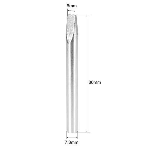 Image of uxcell 80mm Lead-free Soldering Iron Tip Replacement 6mm Width Solder Tip 100W Welding Equipment for Soldering Silver 3pcs