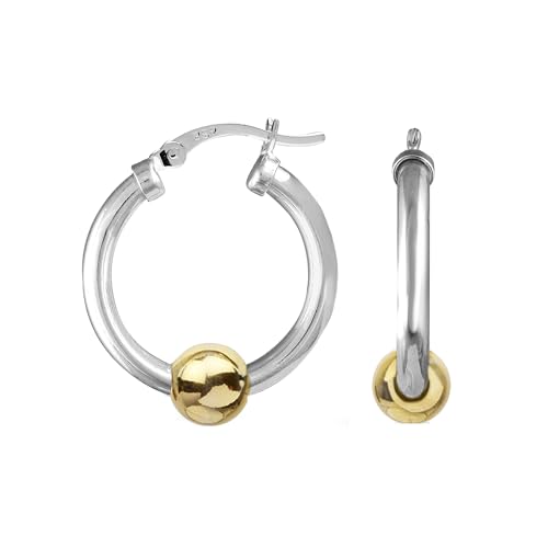 LeCalla 925 Sterling Silver Beaded Ball Hoop Earrings | Lightweight Sleeper Bead Ball Earring Hoops | Cape Style Hoop Earrings for Women3
