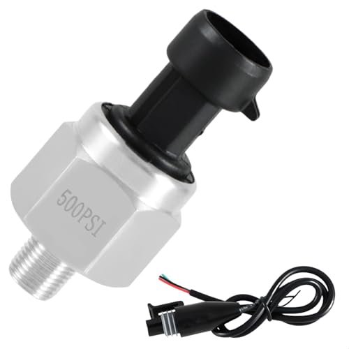FUSCH 500 PSI Pressure Transducer Sensor with Connector Harness, 1/8"NPT Thread Stainless Steel Pressure Transmitter for Oil Fuel Water Air