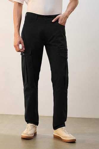 Image of NOBERO Men's Utility Cargo Pants | Cargo Pants for Men | Regular Fit | Multi-Pocket Utility Design | Durable Woven Fabric | Everyday Wear