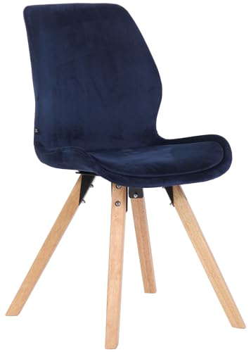 In And OutdoorMatch Silla Harriet - Azul - Silla de Comedor - Terciopelo y Haya - Tapicería de alta calidad - Silla decorativa - Elegante Silla de Comedor - Aspecto Moderno